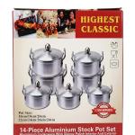 Highest Classic 14-Piece Aluminium Stock Pot Set
