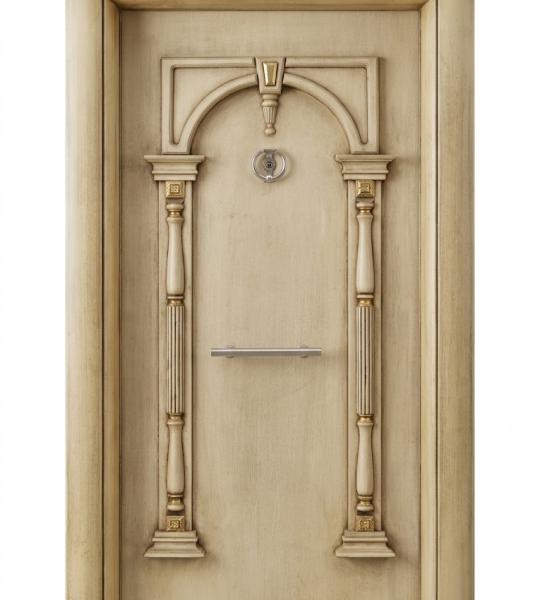 Classic Imperial Armored Security Door (Gold/Walnut Finish)